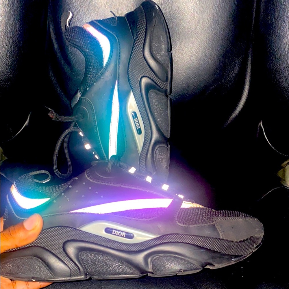 Dior Black Chunky Sneakers with Futuristic Design